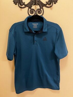 Reebok Men's Teal Short-Sleeve Polo